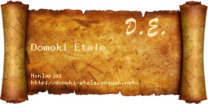 Domoki Etele névjegykártya